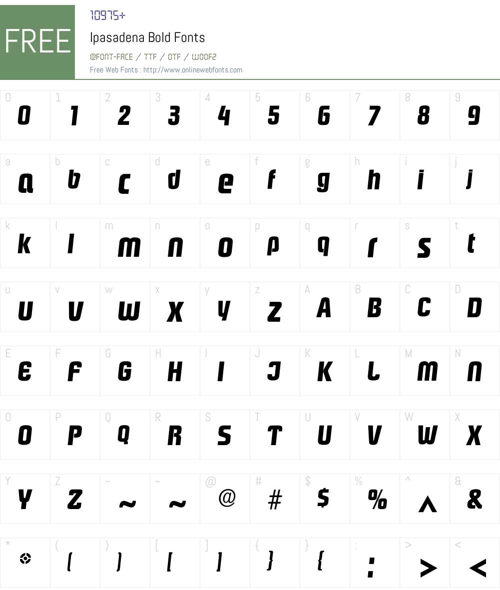 Ipasadena Font Screenshots