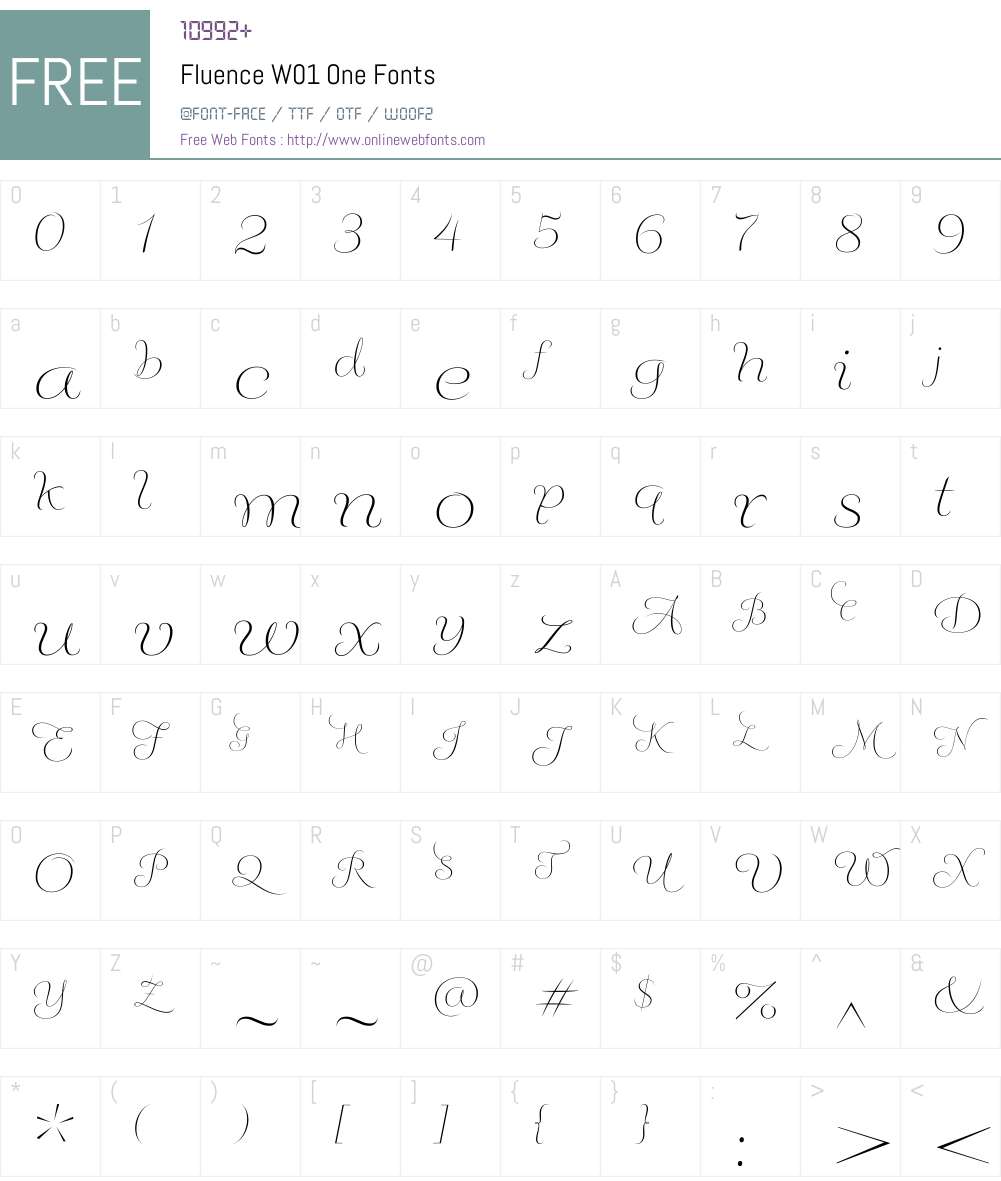 FluenceW01-One Font Screenshots