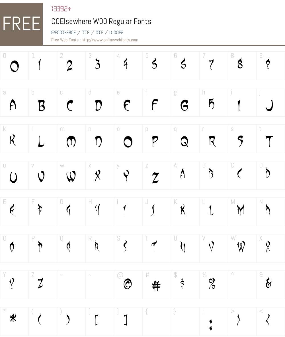CCElsewhereW00-Regular Font Screenshots