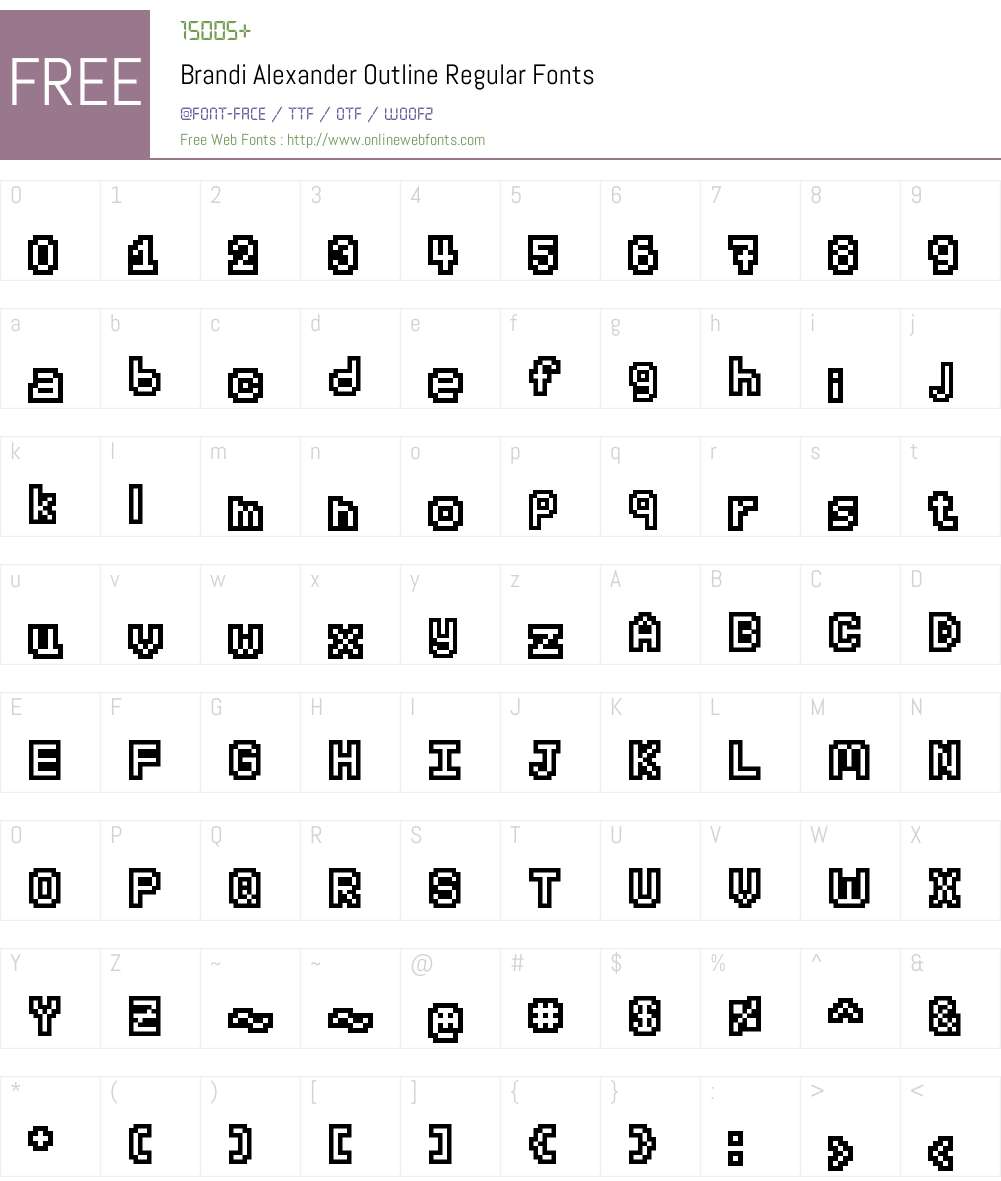 Brandi Alexander Outline Font Screenshots