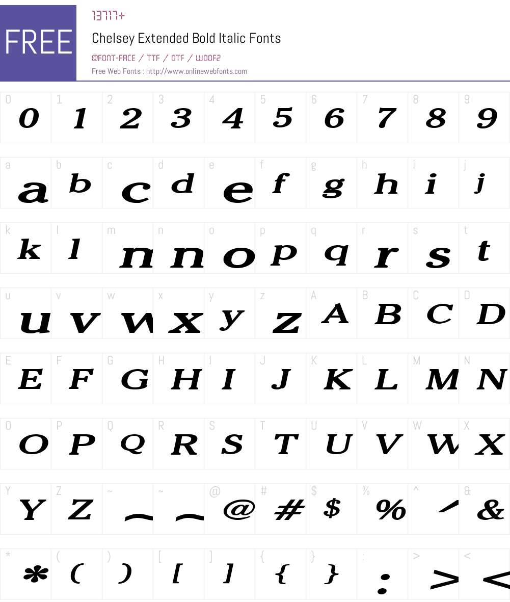 Chelsey Extended Font Screenshots
