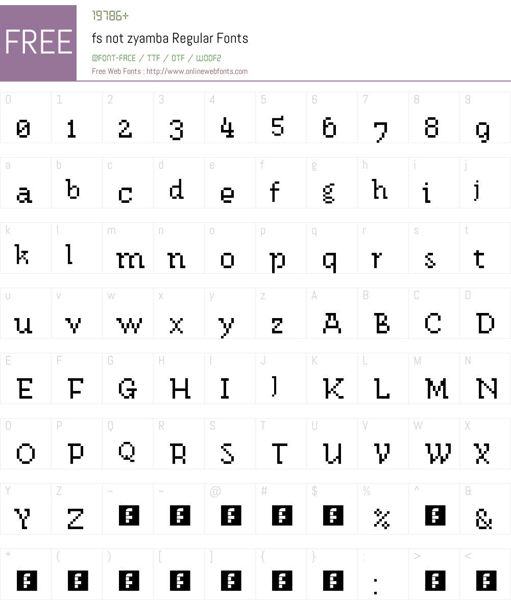 fs not zyamba Font Screenshots
