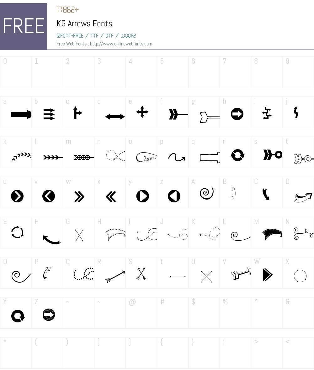 KG Arrows Font Screenshots