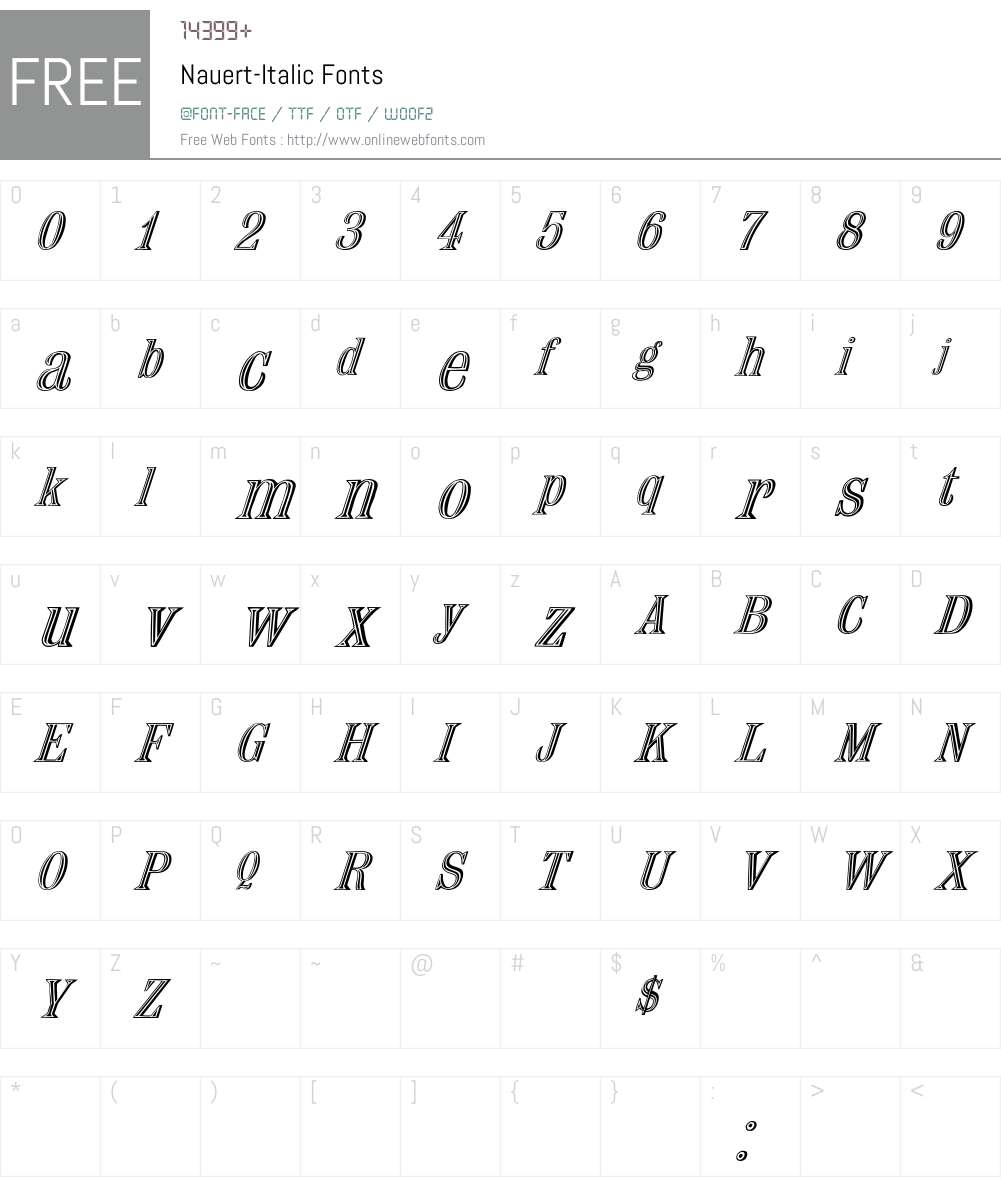 Nauert-Italic Font Screenshots