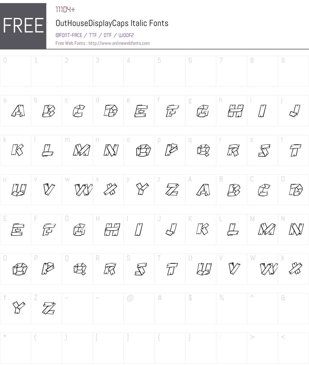 OutHouseDisplayCaps Font Screenshots