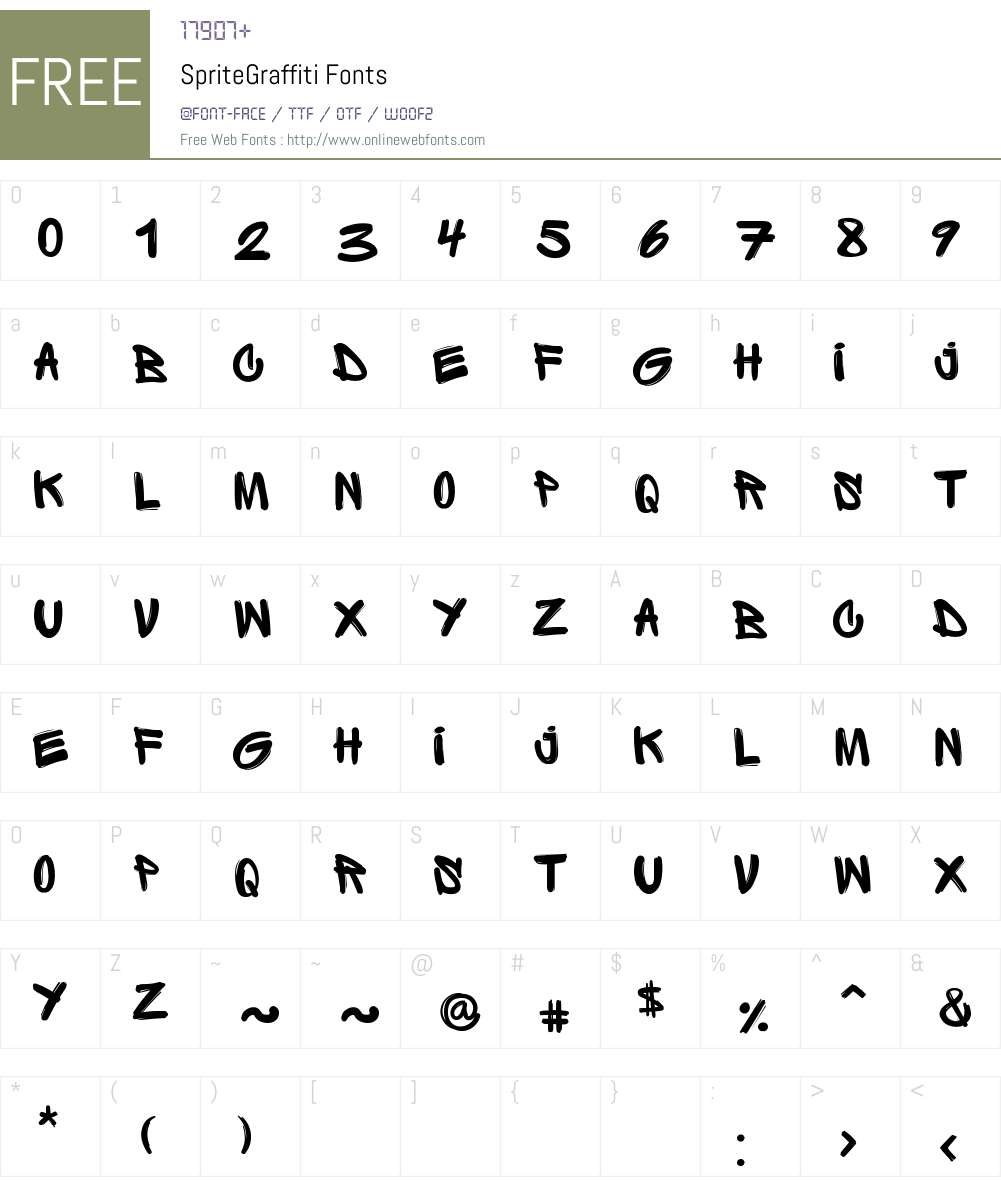 Sprite Graffiti Font Screenshots