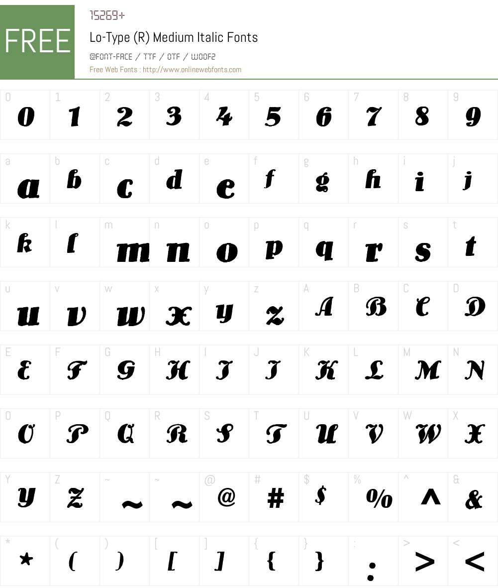 Lo-Type BQ Font Screenshots