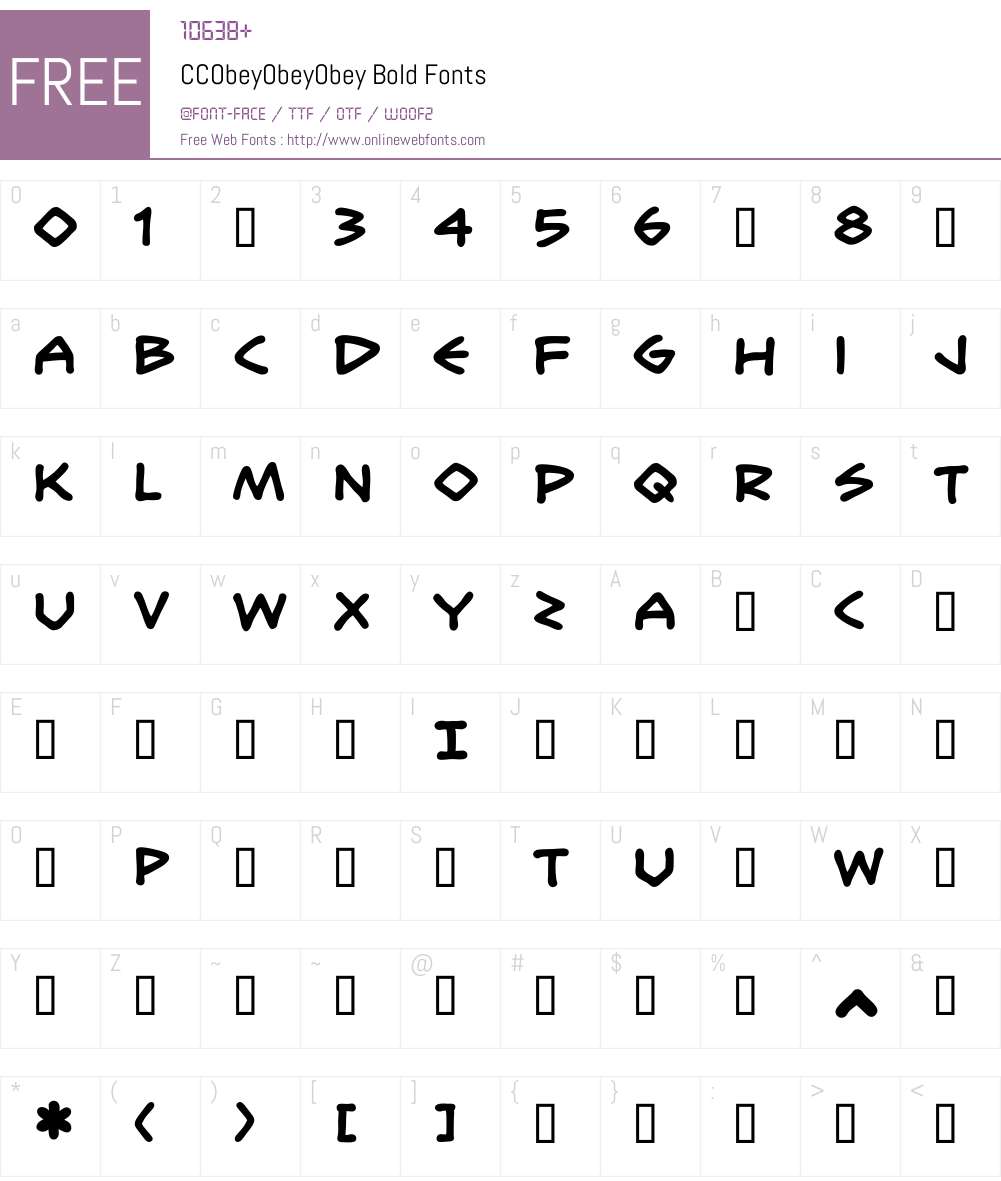 CCObeyObeyObey-Bold Font Screenshots