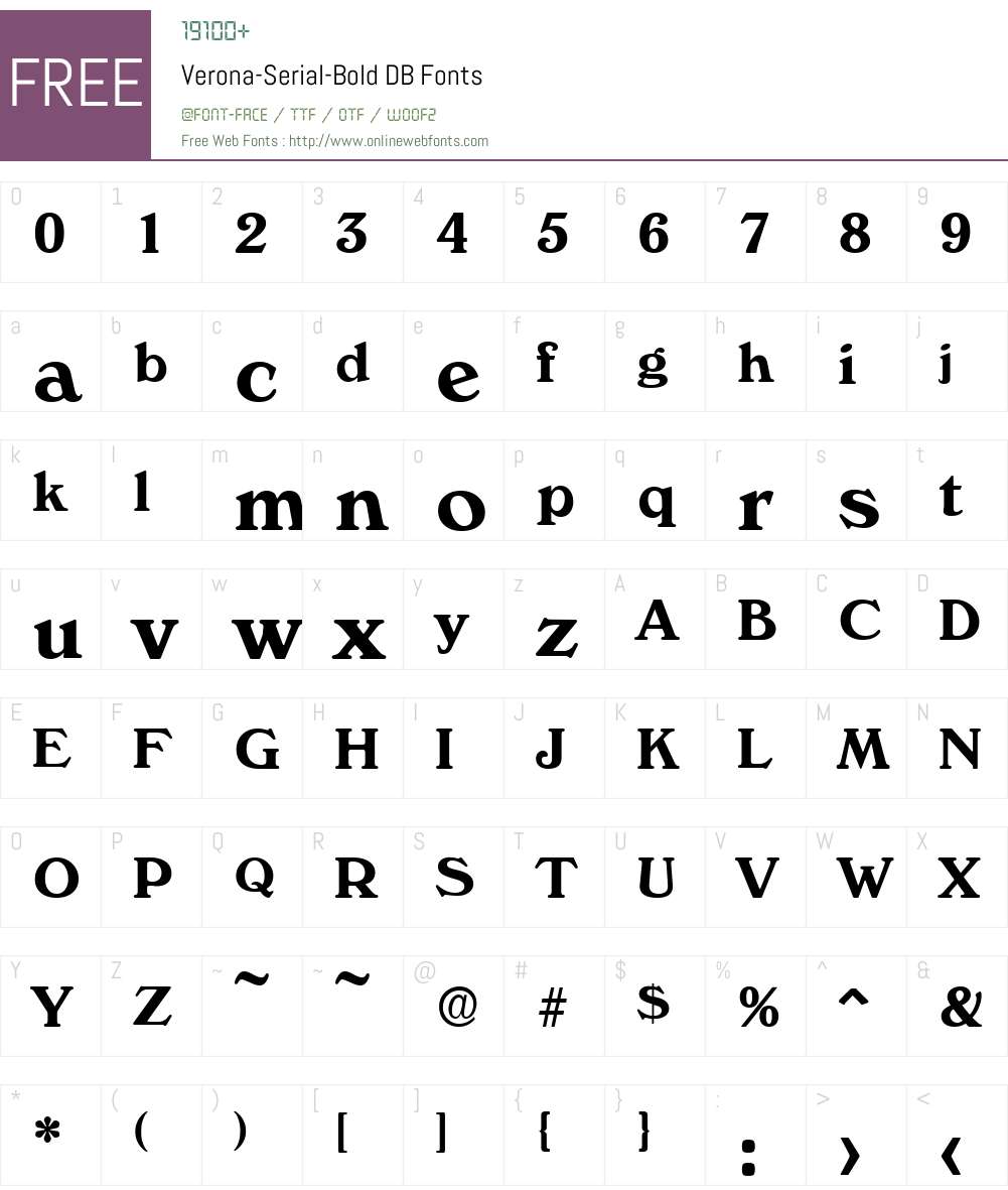 Verona-Serial DB Font Screenshots