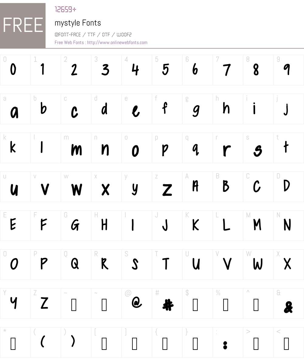 mystyle Font Screenshots