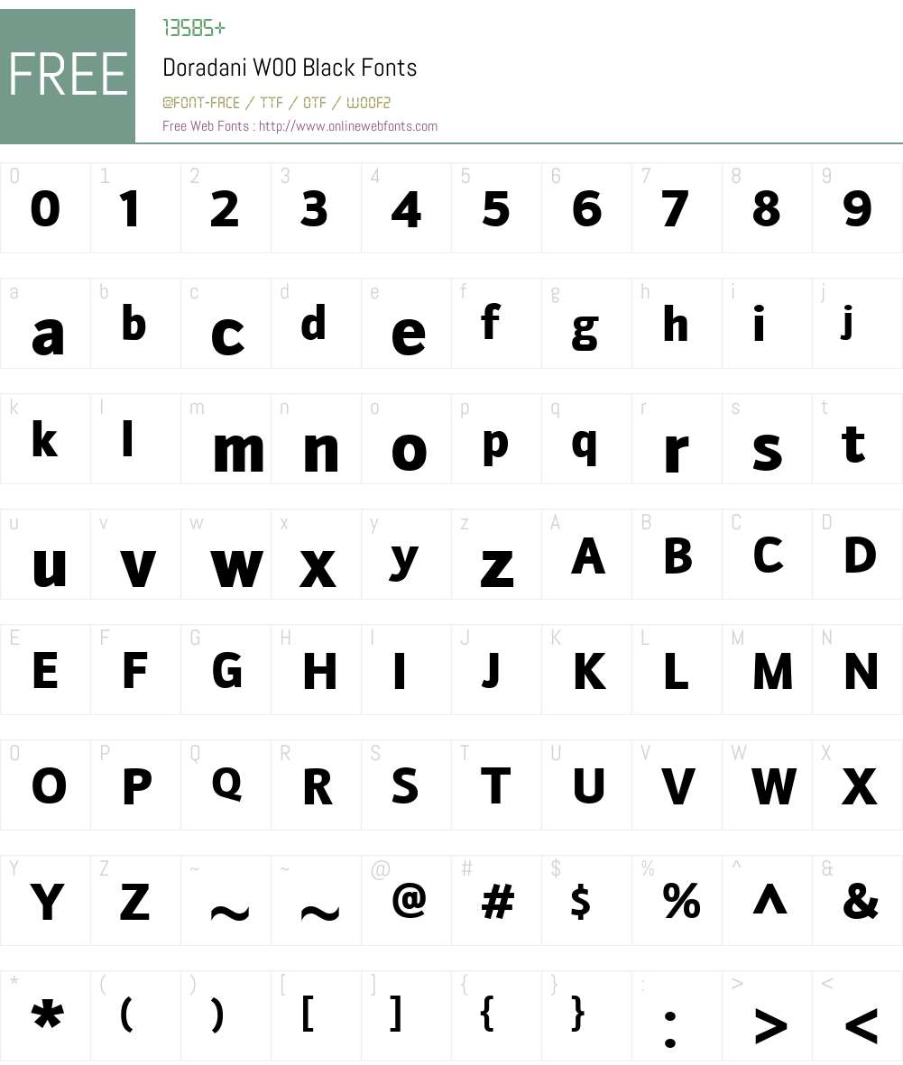 DoradaniW00-Black Font Screenshots