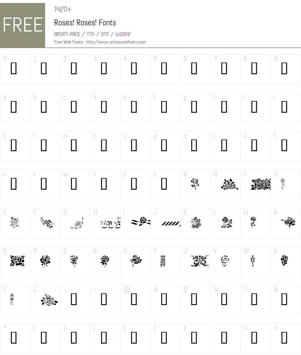 Roses! Roses! Font Screenshots