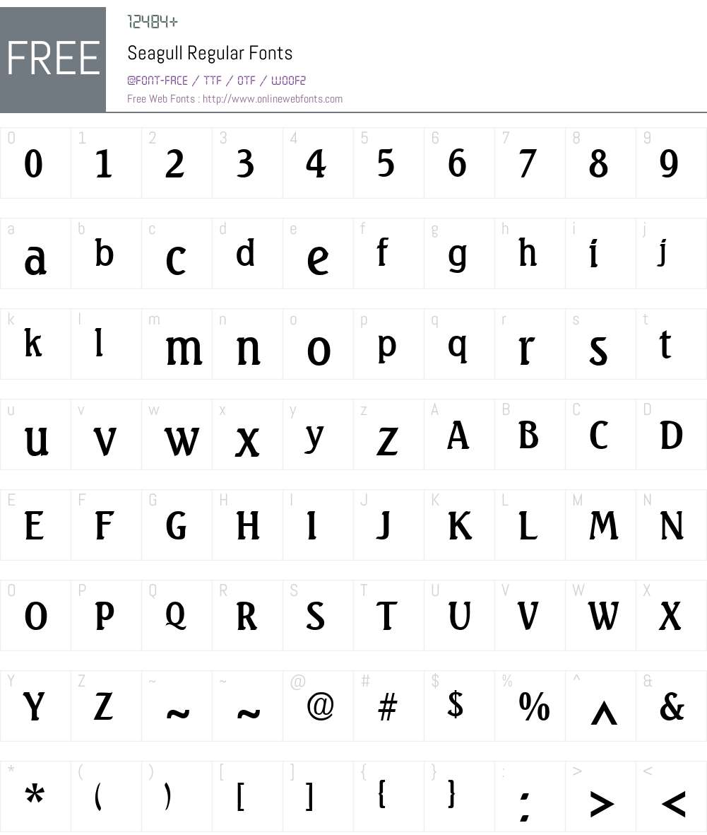 Seagull Font Screenshots