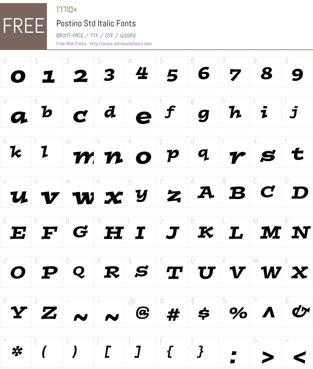 Postino Std Font Screenshots