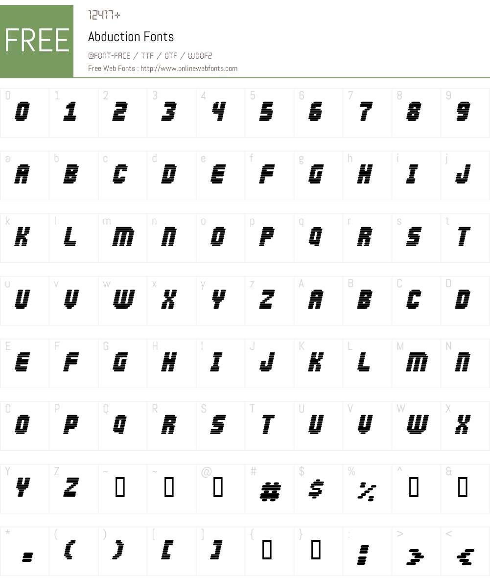 Abduction Font Screenshots