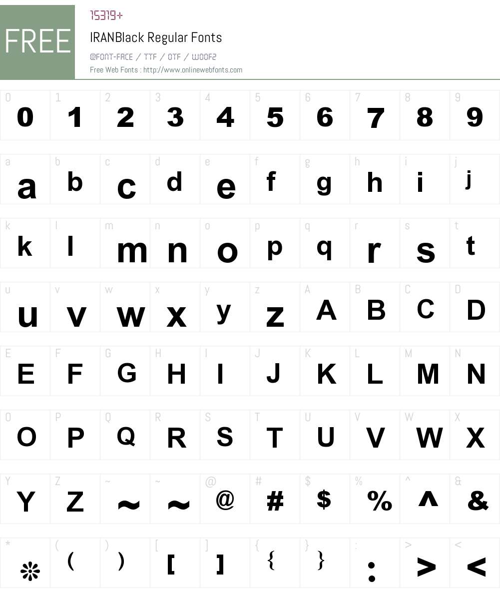 IRANBlack Font Screenshots