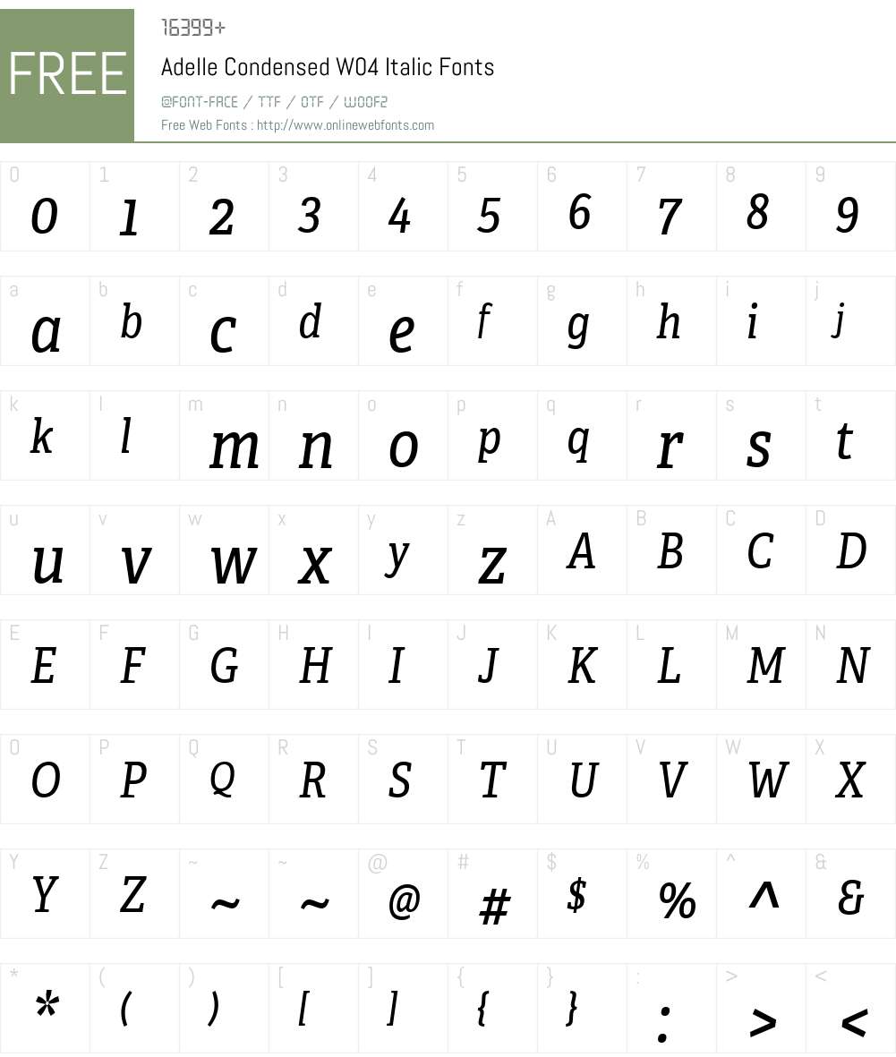 Adelle Condensed Font Screenshots