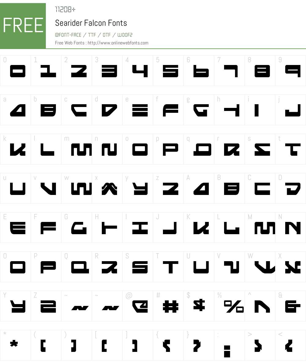 Searider Falcon Font Screenshots