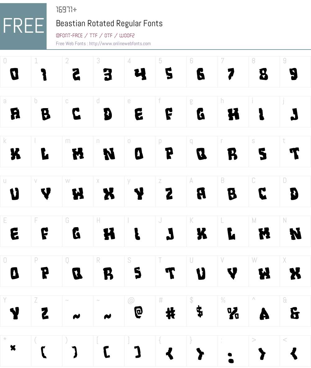 Beastian Rotated Font Screenshots