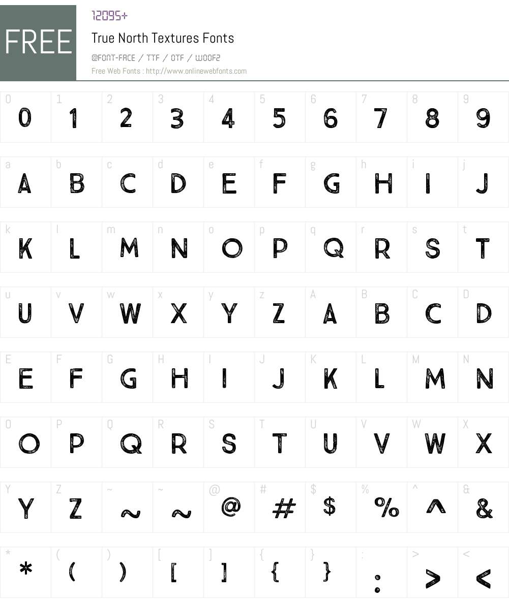 TrueNorthTextures-Regular Font Screenshots