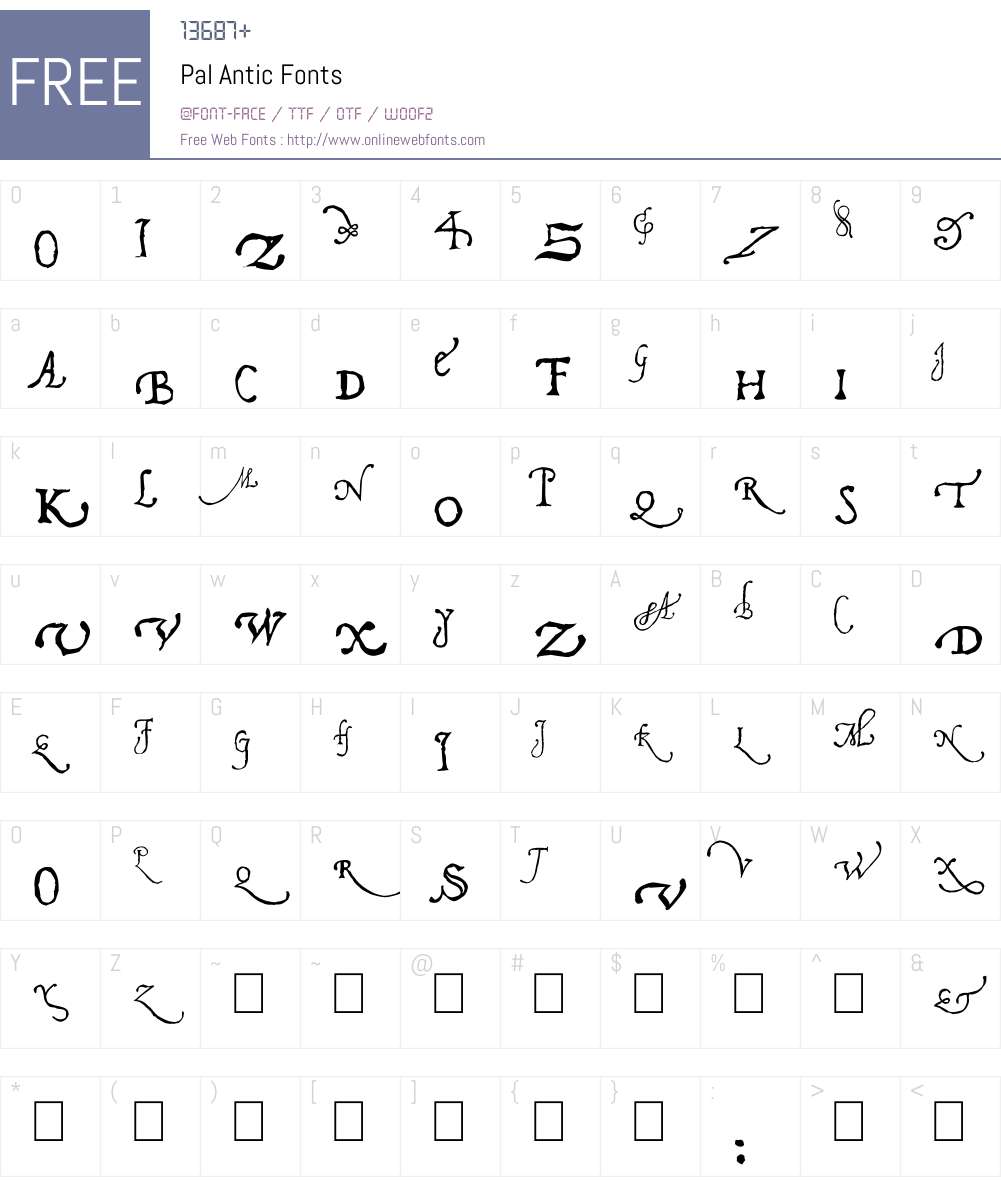 Pal Antic Font Screenshots