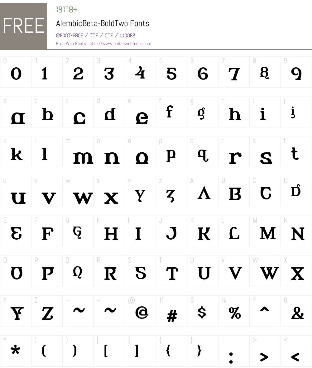 AlembicBeta Font Screenshots