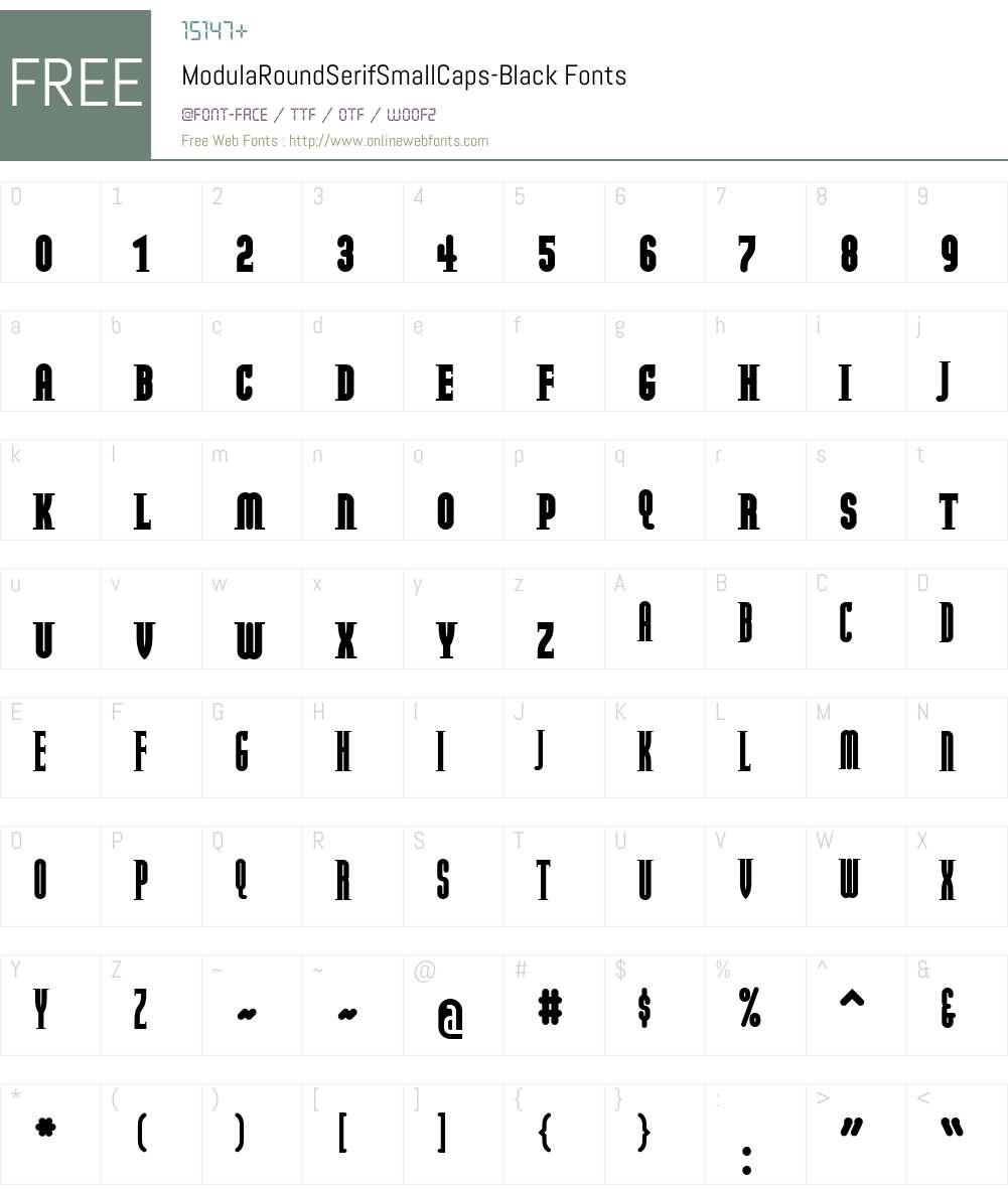 ModulaRoundSerifSmallCaps-Black Font Screenshots