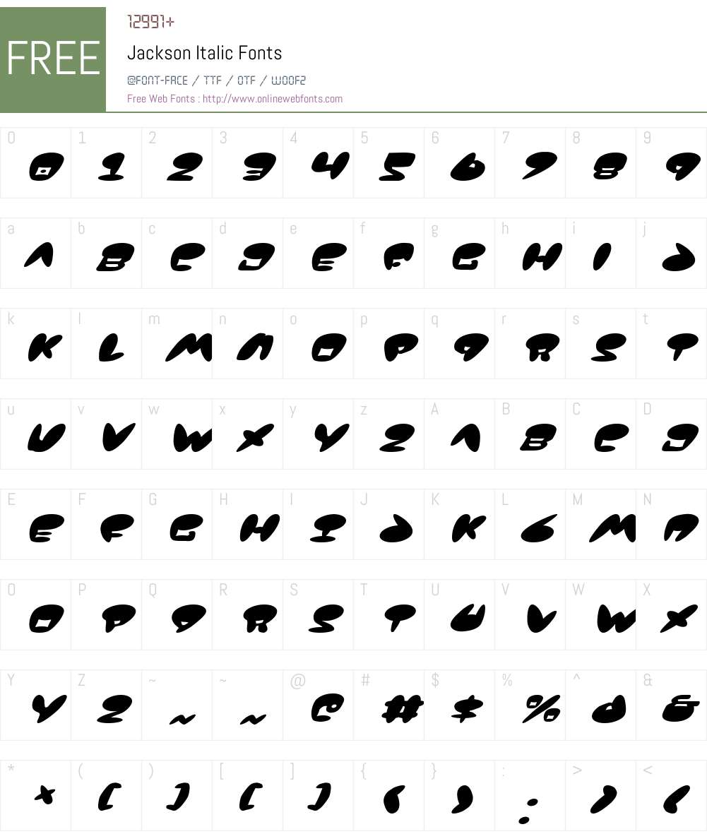 Jackson Italic Font Screenshots