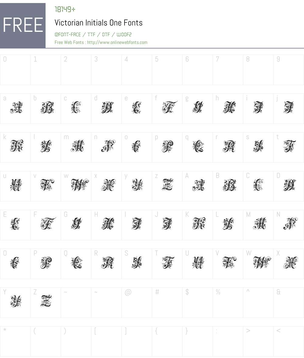 Victorian Initials One Font Screenshots