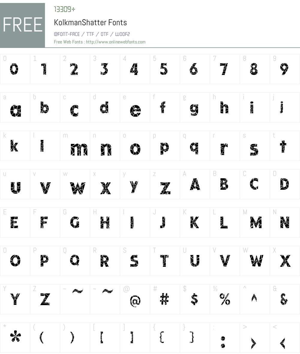 KolkmanShatter Font Screenshots