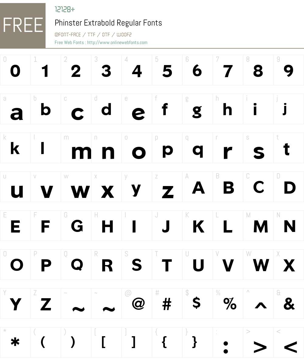 Phinster Extrabold Font Screenshots