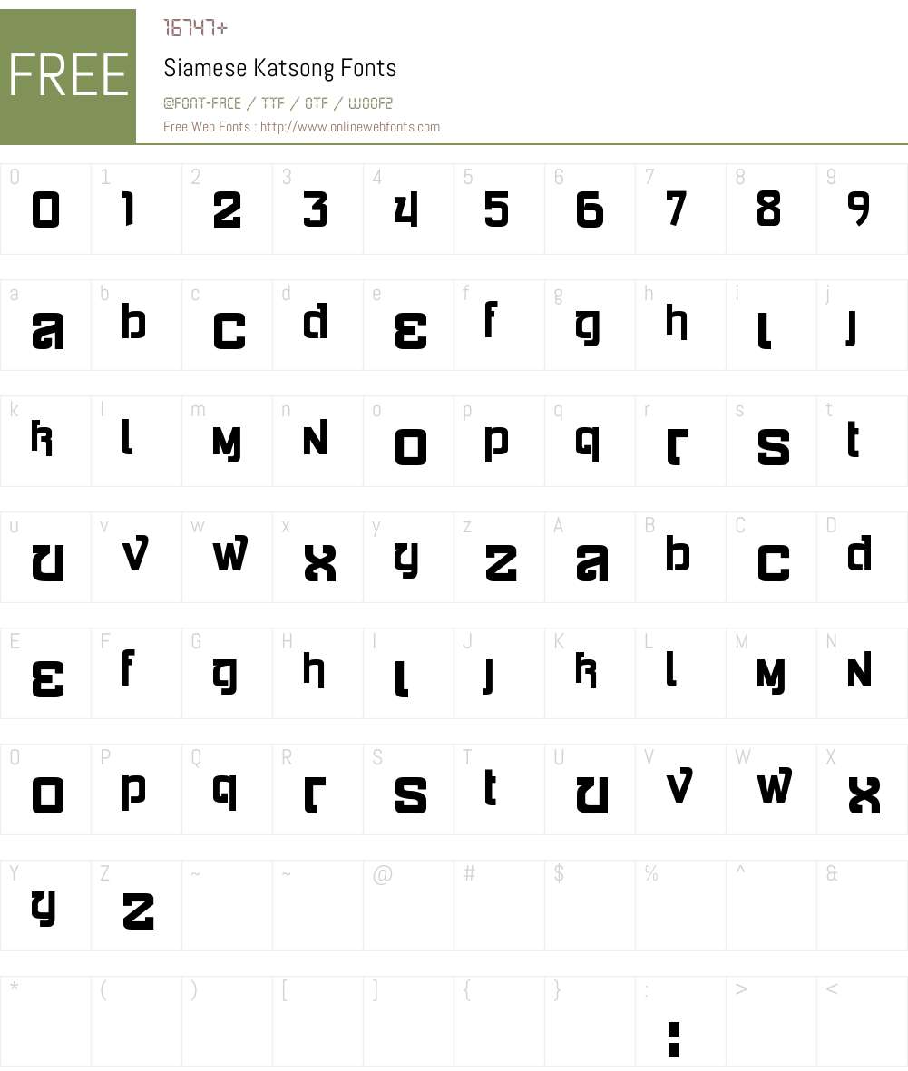 Siamese Katsong Font Screenshots