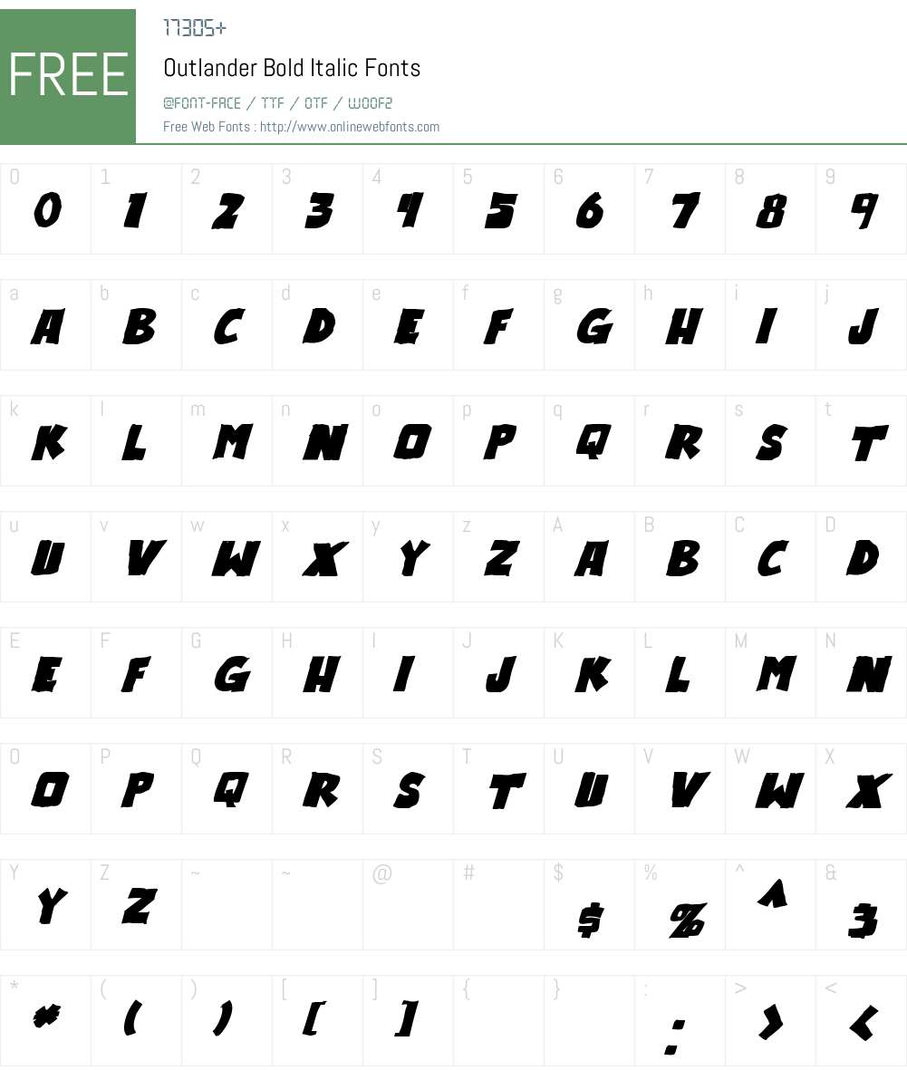 Outlander Font Screenshots