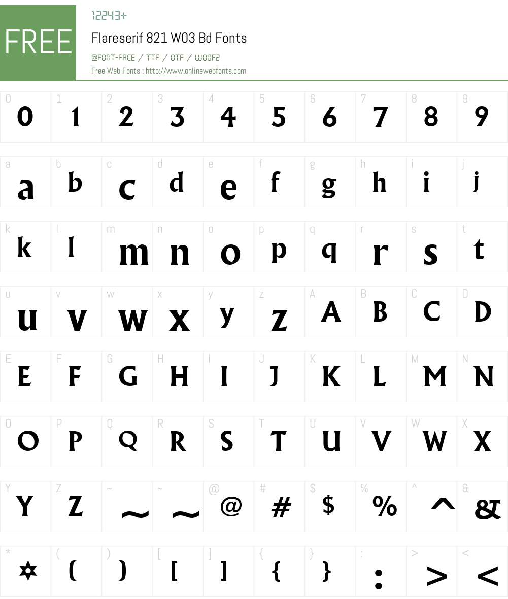 Flareserif 821 Font Screenshots