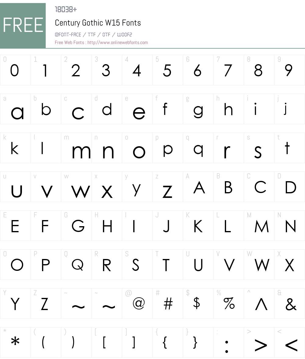 CenturyGothicW15-Regular Font Screenshots