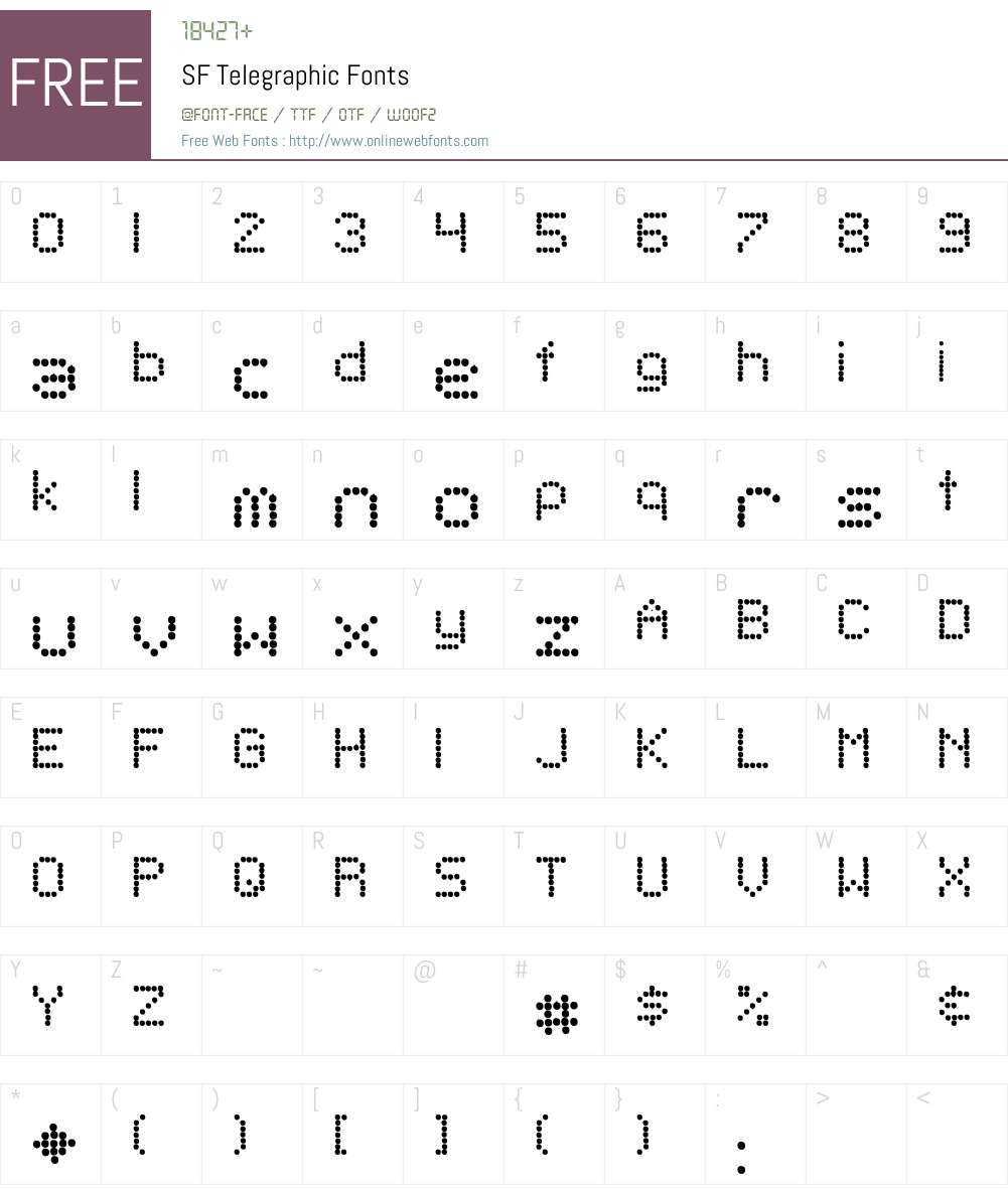 SF Telegraphic Font Screenshots