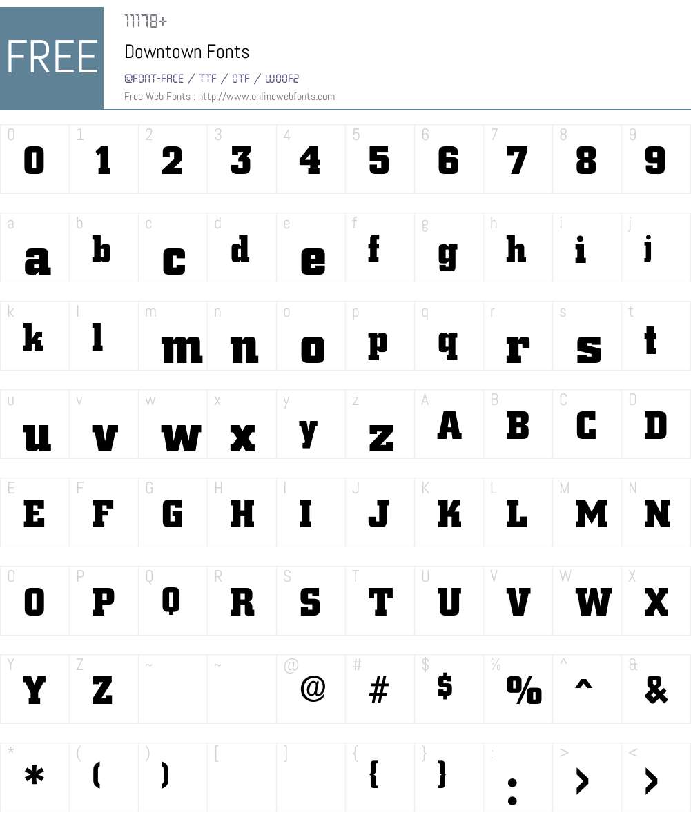 Downtown Font Screenshots