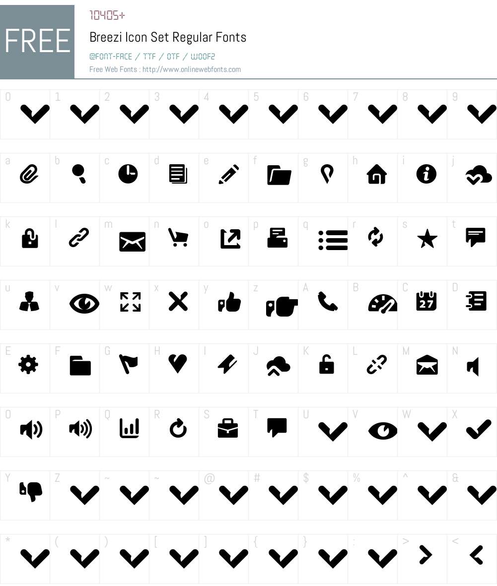 Breezi Icon Set Font Screenshots