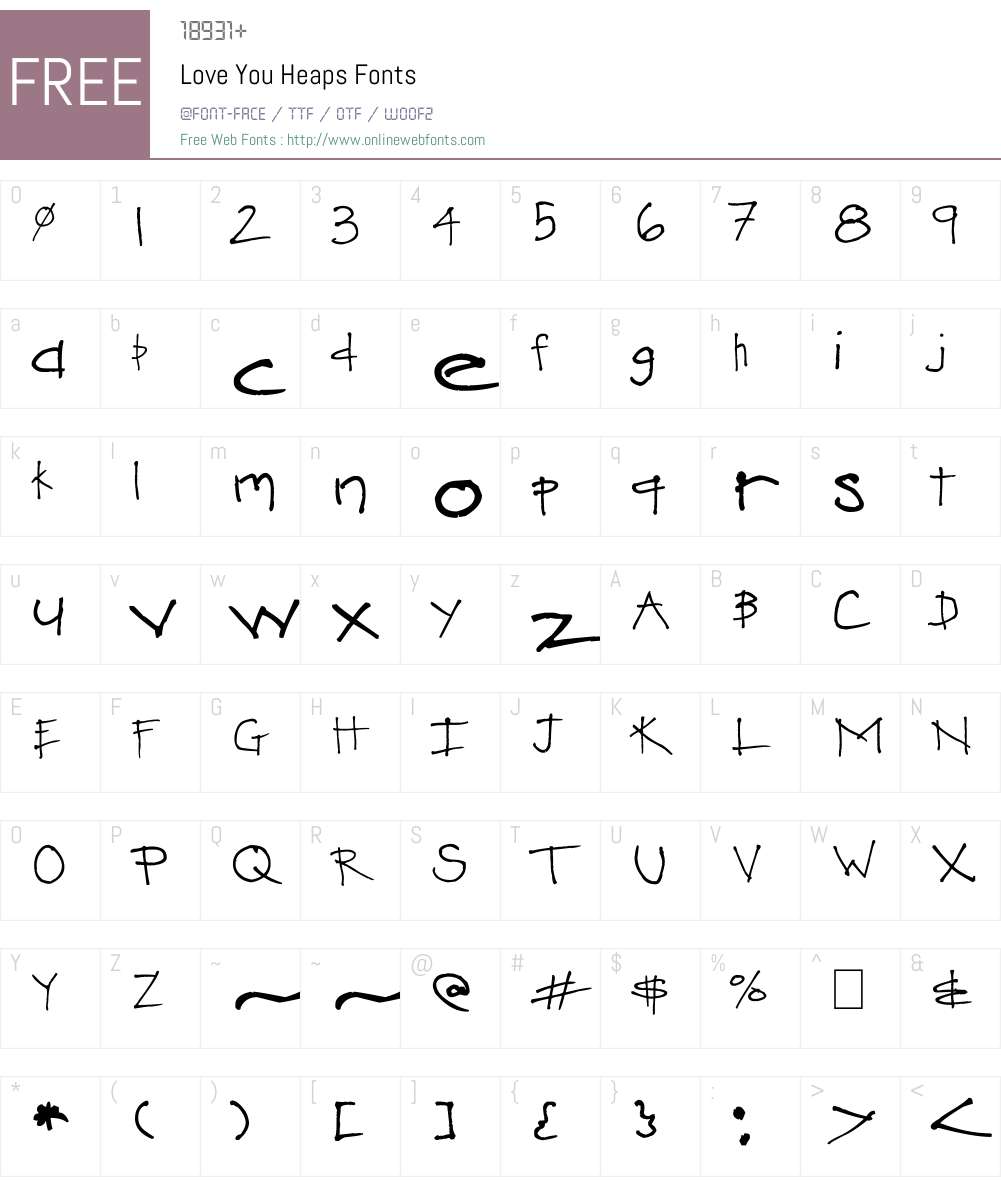 Love You Heaps Font Screenshots