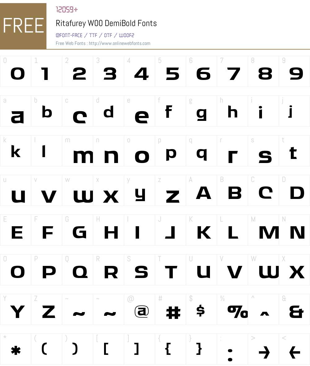 RitafureyW00-DemiBold Font Screenshots