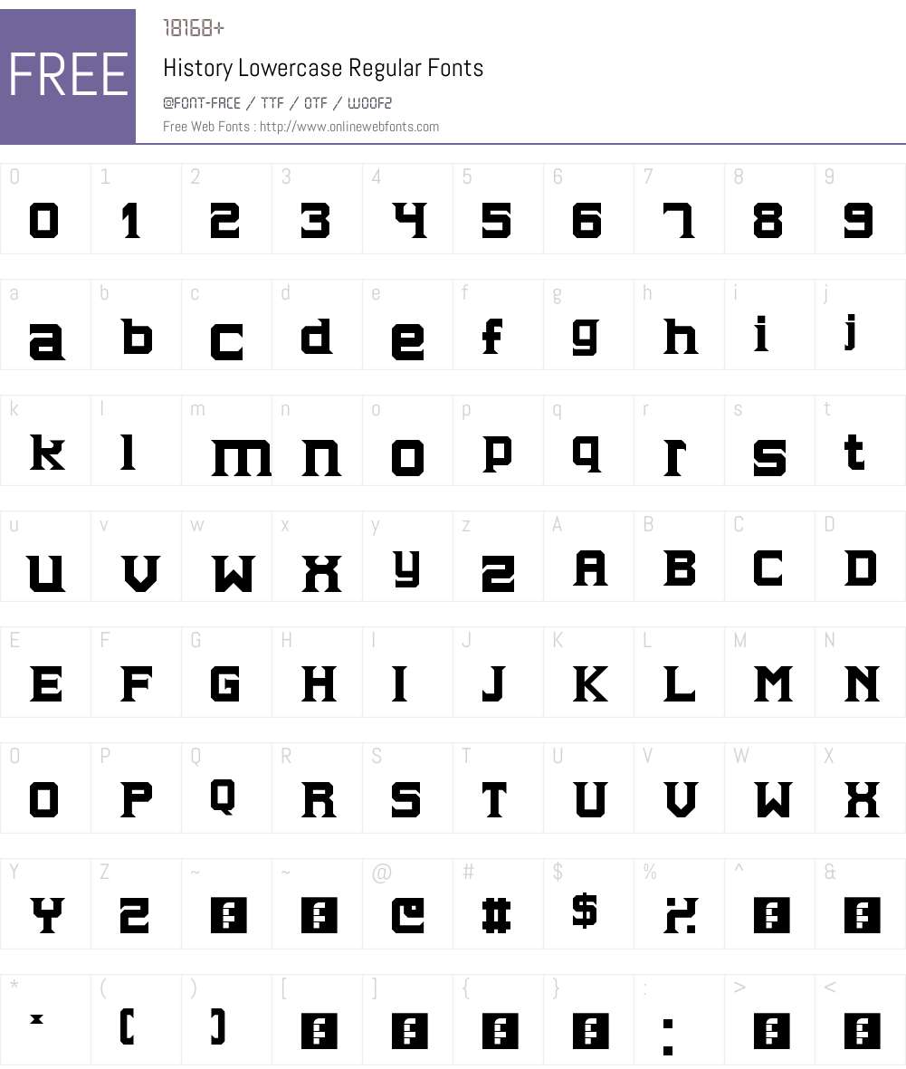 History Lowercase Font Screenshots