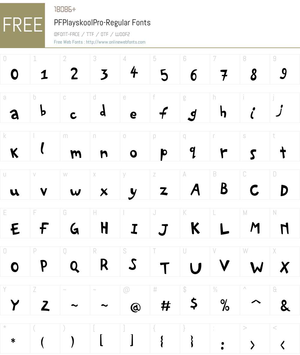 PF Playskool Pro Font Screenshots