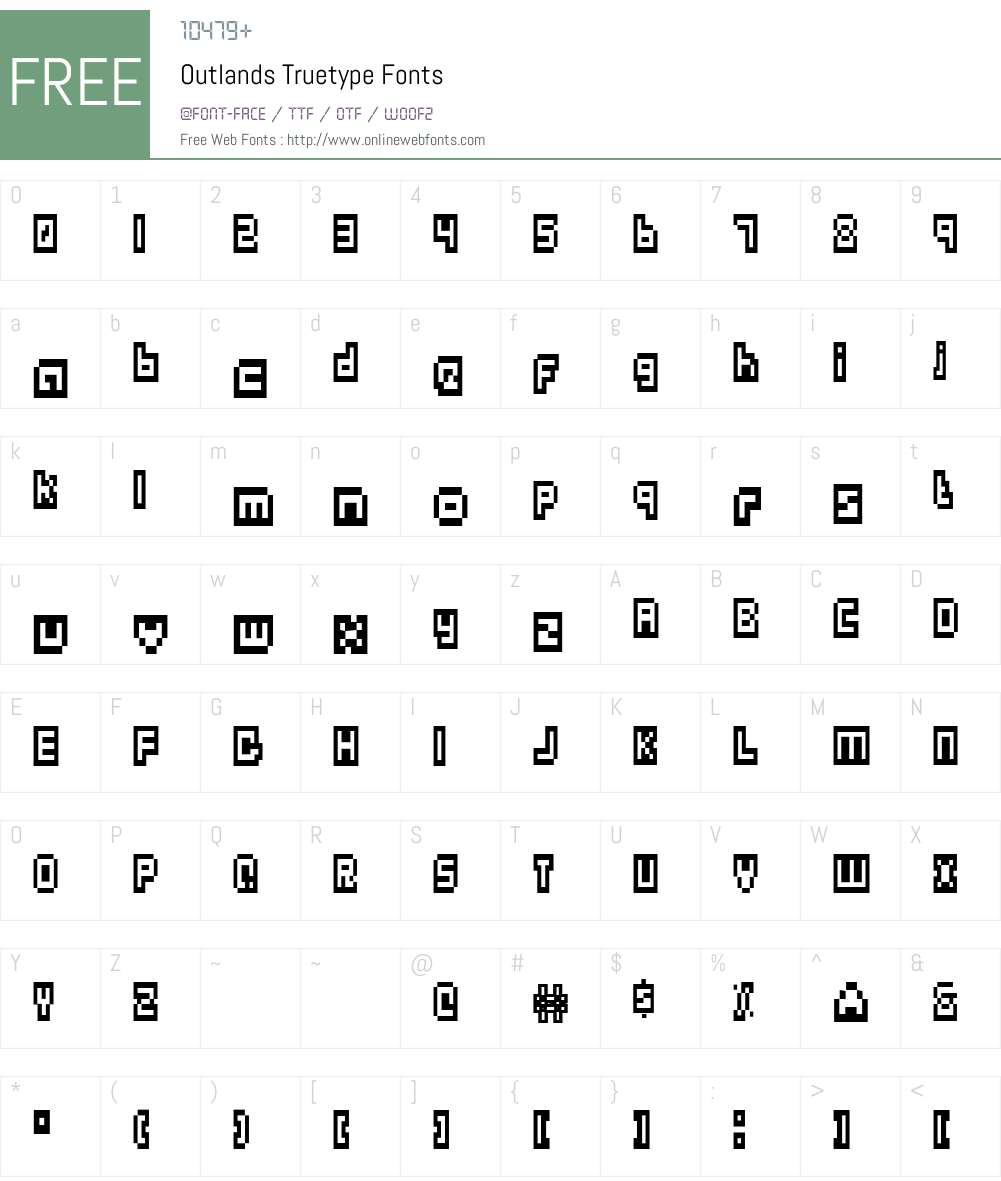 Outlands Truetype Font Screenshots