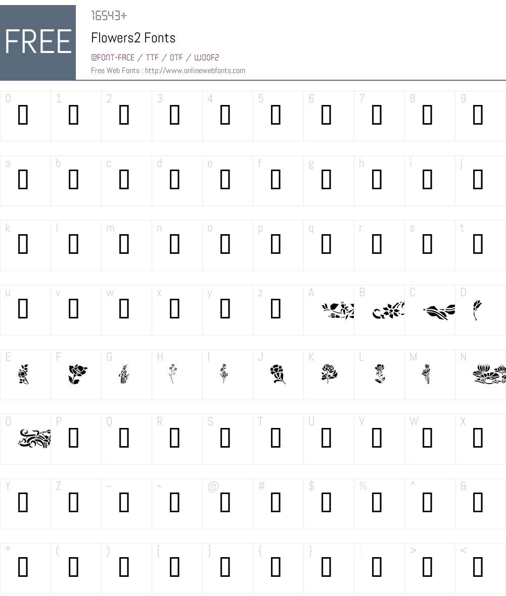Flowers2 Font Screenshots