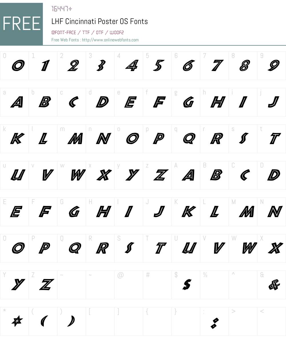 LHF Cincinnati Poster OS Font Screenshots