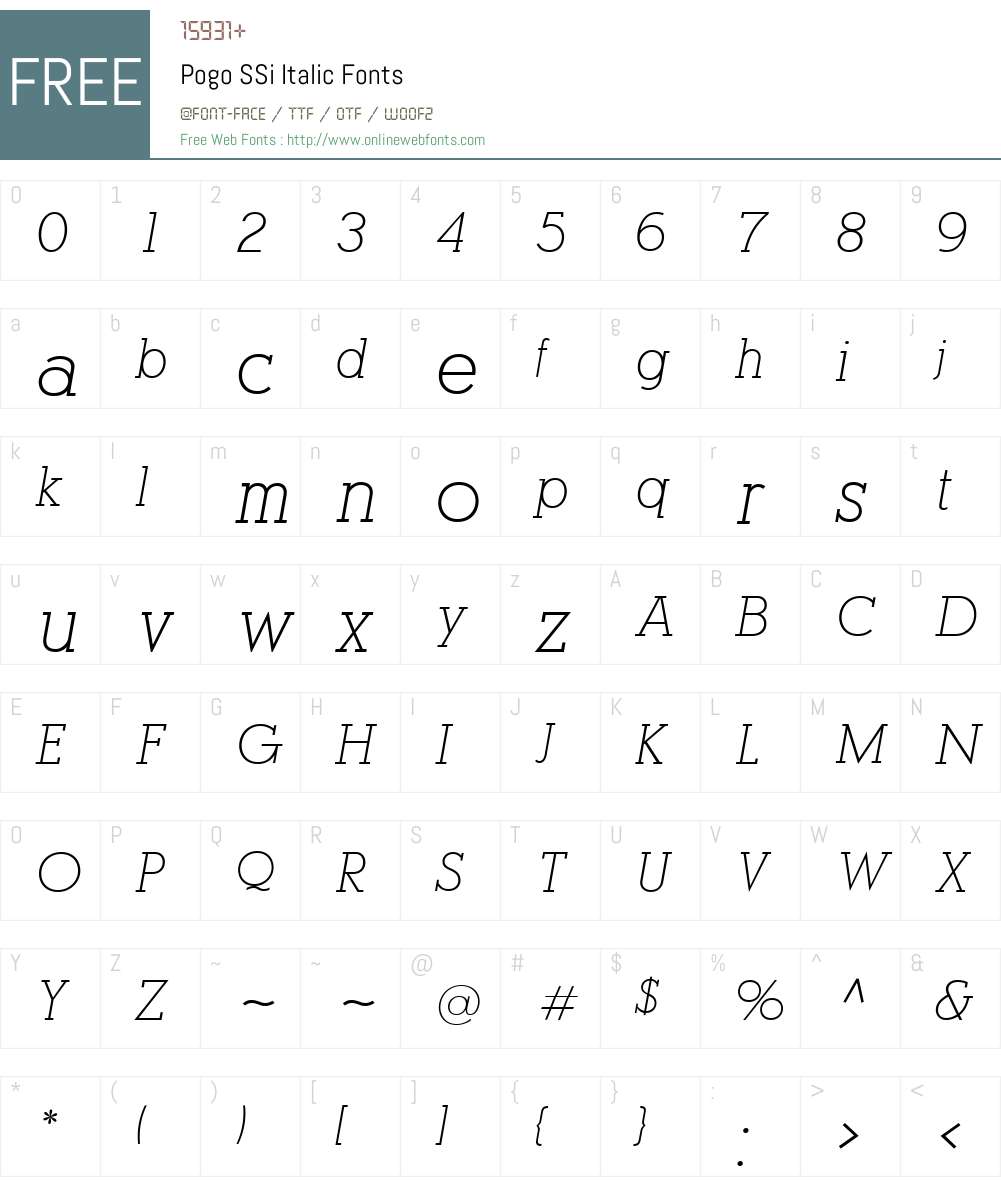 Pogo SSi Font Screenshots