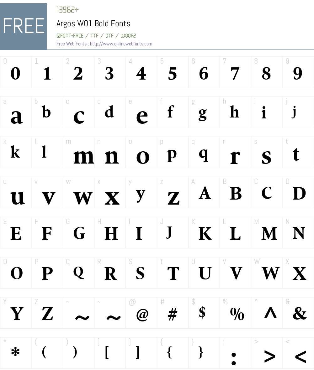 ArgosW01-Bold Font Screenshots