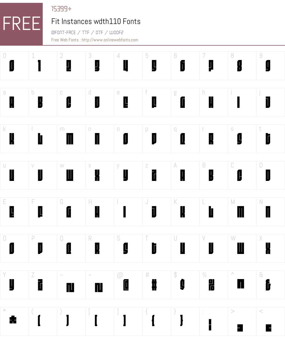 Fit Instances wdth110 Font Screenshots