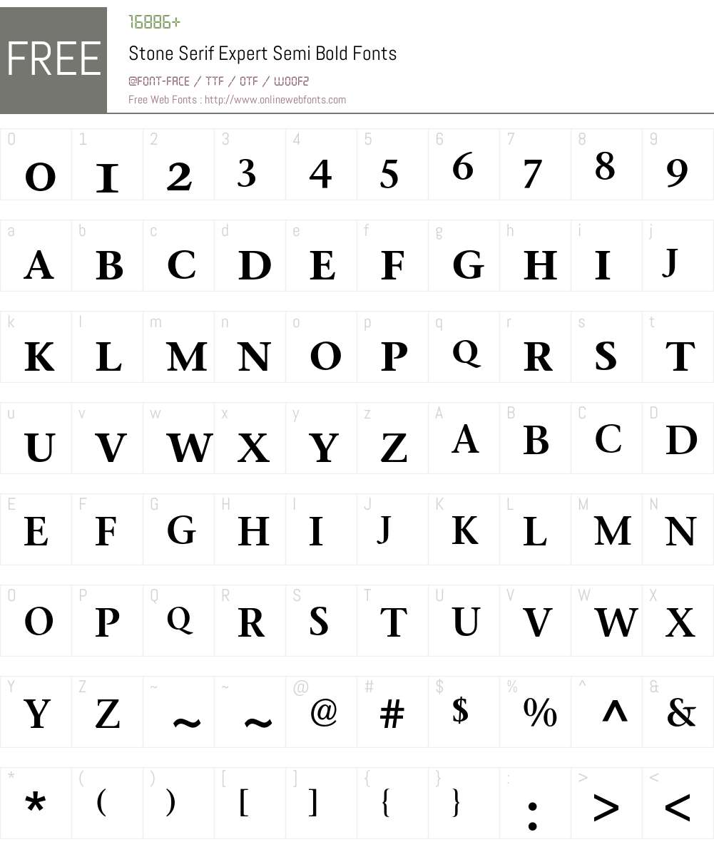 Stone Serif Expert BQ Font Screenshots