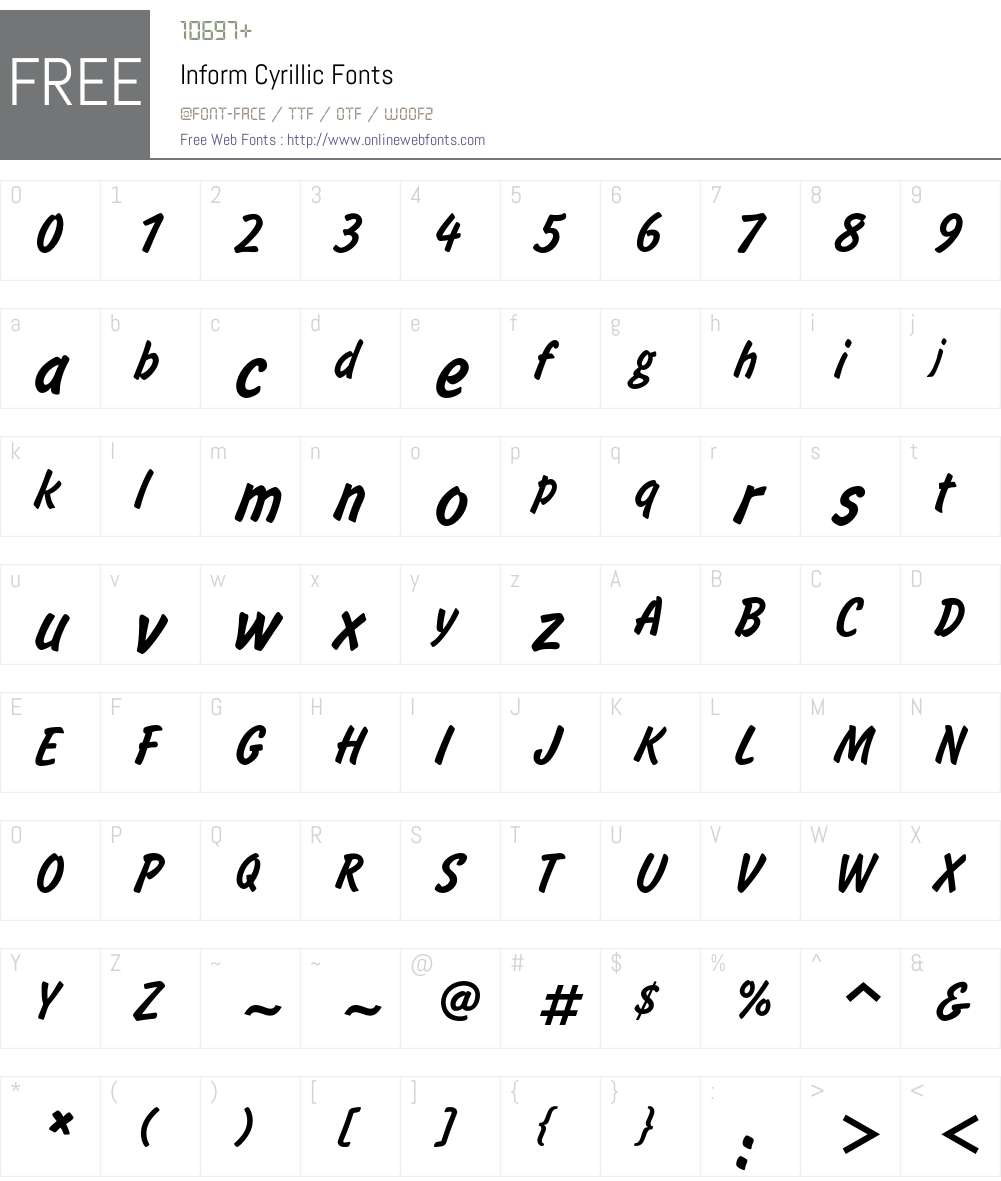 InformC Font Screenshots
